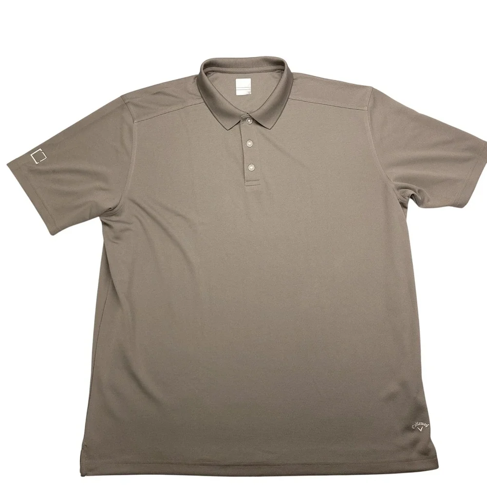 Callaway Opti-Dry‎ Polo Golf Shirt Men's XXL Gray Polyester Performance Stretch